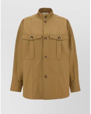 Saint Laurent Cotton Saharienne Shirt - Natural