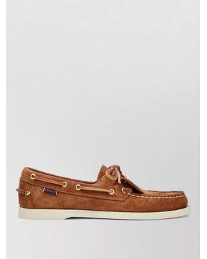 Sebago Boat Shoes Rubber Sole Slip On Suede - Brown