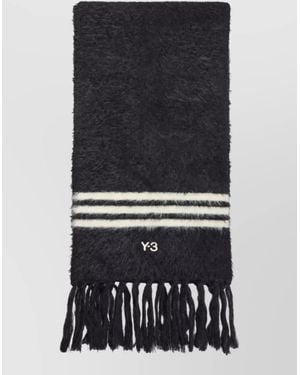 Y-3 Brushed Fringed Scarf - Black