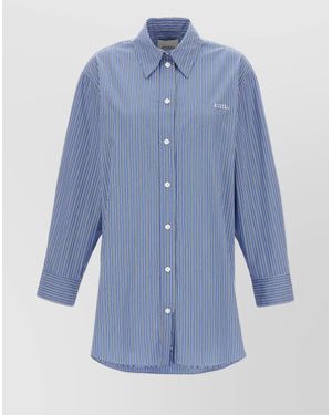 Isabel Marant Striped Cotton Poplin Shirt - Blue