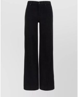 7 For All Mankind Denim High-Rise Wide-Leg Jeans - Black