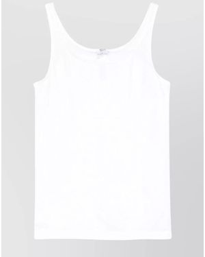 Wolford Cotton-Blend Scoop-Neck Sleeveless Tank Top - White