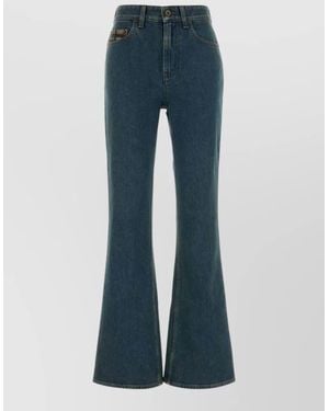 Burberry Denim Flared Pants - Blue