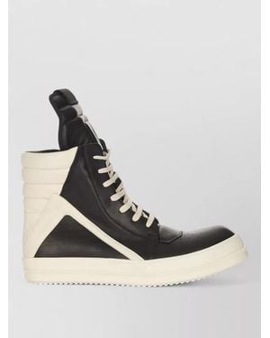 Rick Owens Leather Geobasket High-Top Trainers - Metallic