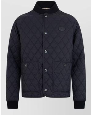 Burberry Quilted Padded Coat - Blue