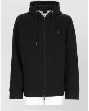 BOSS Hooded Jacket Featuring Front Pockets - Black