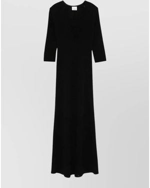 Isabel Marant Wool Blend Salina Dress Long Sleeves - Black
