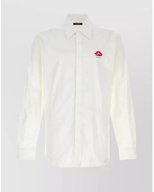 Balmain Shirt Logo Embroidery Collar Button Down in White for Men Lyst