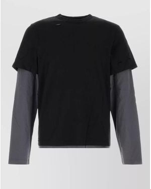 GIMAGUAS Two-Tone Cotton T-Shirt - Black