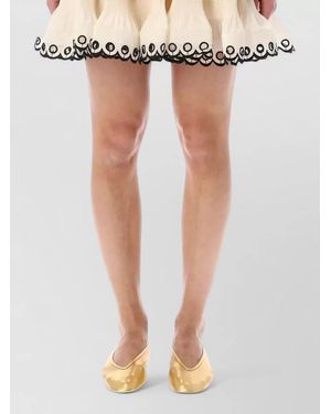 Zimmermann Frilled Tiered Mini Dress Bow Belt - Multicolour