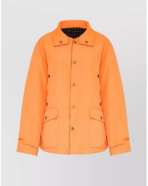 Maison Margiela Collared Padded Jacket With Double Front Pockets - Orange