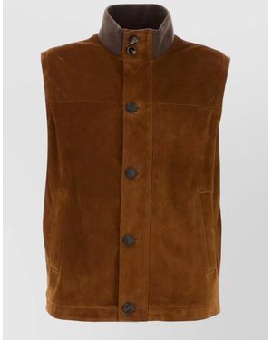 Brioni Suede Waistcoat - Brown