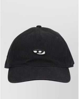 DIESEL Logo Baseball Hat Curved Brim Eyelets - Black
