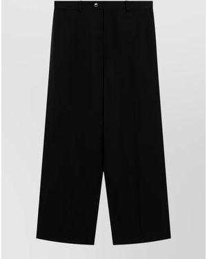 Balenciaga High Waist Tailored Wide Leg Trousers - Black