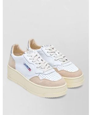 Autry Medalist Platform Sneakers Calfskin Leather - White
