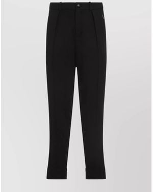 Ralph Lauren Wool Jogger Pants Pintuck Detail - Black