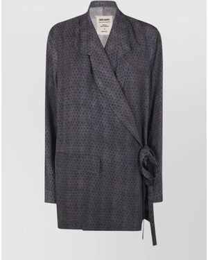 Uma Wang Khloe Tailored Jacket Belted Wrap Design - Blue