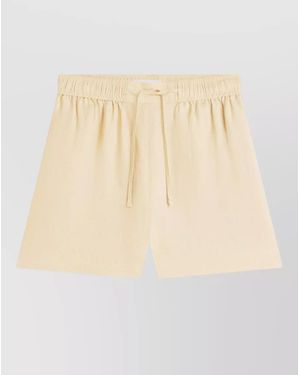 Tommy Hilfiger Linen Cropped Trousers - Natural