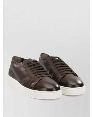 Santoni Leather Low-Top Sneakers - Brown