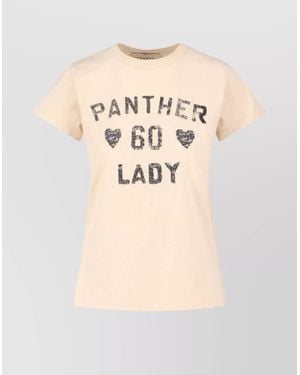 Valentino Graphic Print Crew Neck Short Sleeve Top - Natural