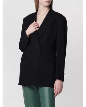 Tagliatore Tailored Jacket Notch Lapels Buttoned Cuffs - Black