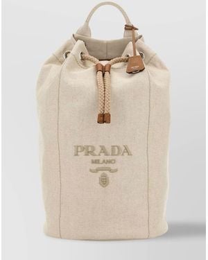 Prada Canvas Backpack - Natural