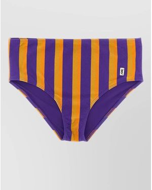 Saint Laurent Bikini Briefs Striped Design Elastic Waistband - Blue