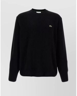 Lacoste Patch Logo Crew Neck Sweater - Black