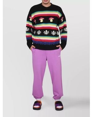 MSGM Ribbed Wool Crew-Neck Sweater - Multicolor