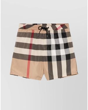 Burberry Checked Swim Shorts - Natural