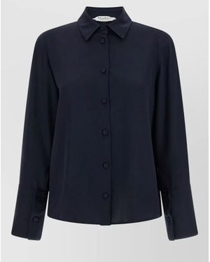 Max Mara Mxpvoliera Shirt Long Sleeves Spread Collar - Blue