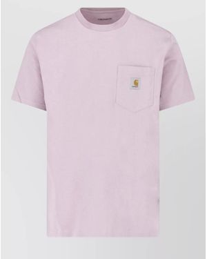Carhartt Crew Neck Shirt Chest Pocket Short Sleeves - Pink
