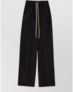 Rick Owens Cotton Wide-Leg Trousers - Black