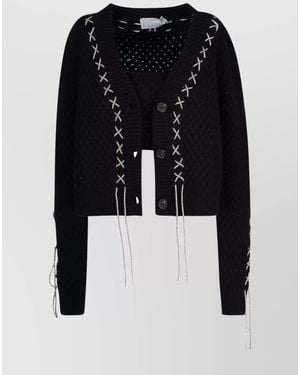 GIUSEPPE DI MORABITO Wool Knitted Top - Black