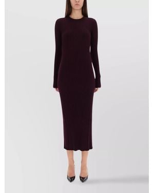Helmut Lang Slim-Fit Wool Maxi Dress - Purple