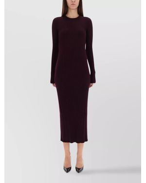 Helmut Lang Wool Slim-Fit Maxi Dress - Purple