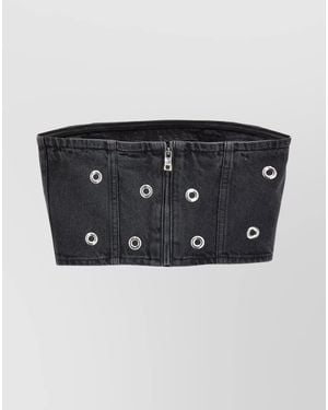 ROTATE BIRGER CHRISTENSEN Studded Denim Tank Top - Black