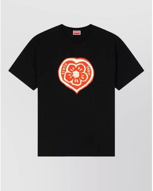 KENZO Boke Heart Loose Fit Cotton T Shirt - Black