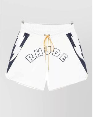 Rhude Logo Swim Shorts Lightning Motif - Multicolour