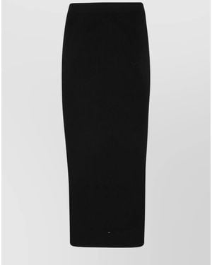 McQueen Ribbed Slim-Fit Wool-Blend Midi Pencil Skirt - Black