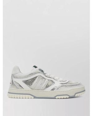 Gucci Glitter Finish Trainers Rubber Sole Design - White