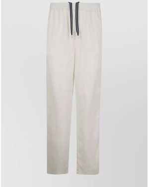 Aspesi Linen Straight-Leg Pants - White