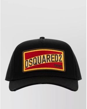 DSquared² Cotton Baseball Cap Curved Brim Design - Black