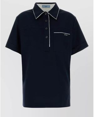Prada Cotton Polo Shirt - Blue