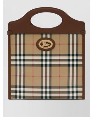 Burberry Pocket Mini Tote Bag Crossbody Strap Handle - Brown