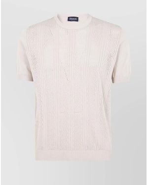 Drumohr Short Sleeves Round Neck T-Shirt - Natural