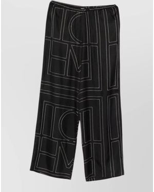 TOTEME Monogram Silk Pajama Tailored Pants - Black