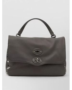 Zanellato Leather Postina Saeta Shoulder Bag - Black