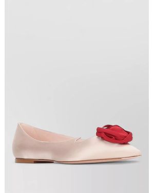 Roger Vivier Love Vivier Ballerina Shoes Floral Satin Pointed - Pink