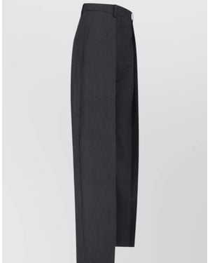 Victoria Beckham Tailored Straight Leg Trousers Belt Loops Pockets - Blue